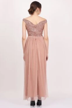 Nina Taupe Embellished Bridesmaid Maxi Dress 11 Nina Taupe Embellished Bridesmaid Maxi Dress -Tulle Clothing NinaTaupeMaxiDress 1