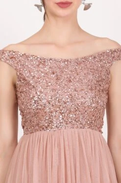 Nina Taupe Embellished Bridesmaid Maxi Dress 13 Nina Taupe Embellished Bridesmaid Maxi Dress -Tulle Clothing NinaTaupeMaxiDress 2