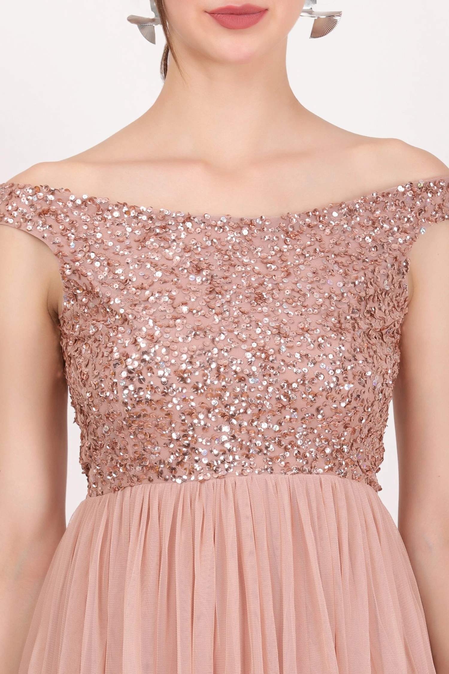 Nina Taupe Embellished Bridesmaid Maxi Dress 8 Nina Taupe Embellished Bridesmaid Maxi Dress - Image 6