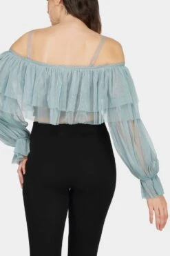 Perch Tulle Top In Teal 10 Perch Tulle Top In Teal -Tulle Clothing PerchTop 3