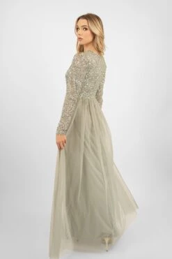 Belle Sage Green Long Sleeve Bridesmaid Dress -Tulle Clothing PicassoBelle 14 Copy