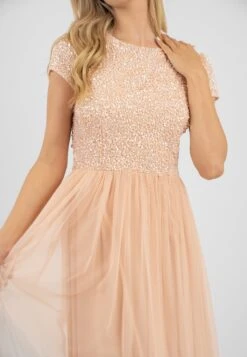 Picasso Short Sleeve Blush Pink Bridesmaid Dress -Tulle Clothing PicassoCappedSLeevesBlushPInk 5