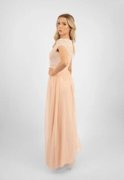 Picasso Short Sleeve Blush Pink Bridesmaid Dress -Tulle Clothing PicassoCappedSLeevesBlushPInk 8