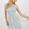 Picasso Short Sleeve Blue Bridesmaid Dress -Tulle Clothing PicassoCappedSleevesBlue 3 edited