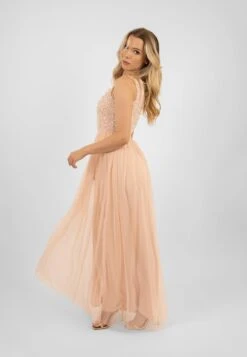 Picasso Blush Pink Embellished Bridesmaid Maxi Dress -Tulle Clothing PicassoMaxiDressinNude 7