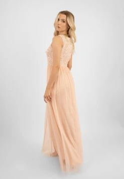 Picasso Blush Pink Embellished Bridesmaid Maxi Dress -Tulle Clothing PicassoMaxiDressinNude 8