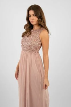 Picasso Pale Mauve Embellished Bridesmaid Dress -Tulle Clothing PicassoMaxiMauve 4