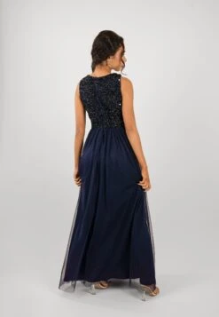 Picasso Navy Blue Embellished Bridesmaid Dress -Tulle Clothing PicassoMaxiNavyBlue 7
