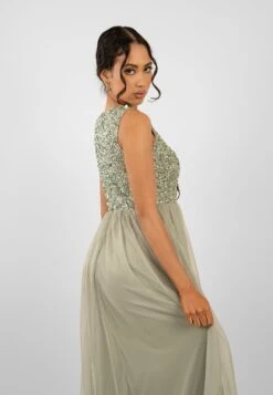 Picasso Sage Green Embellished Bridesmaid Dress 13 Picasso Sage Green Embellished Bridesmaid Dress -Tulle Clothing PicassoMaxiSafe 2