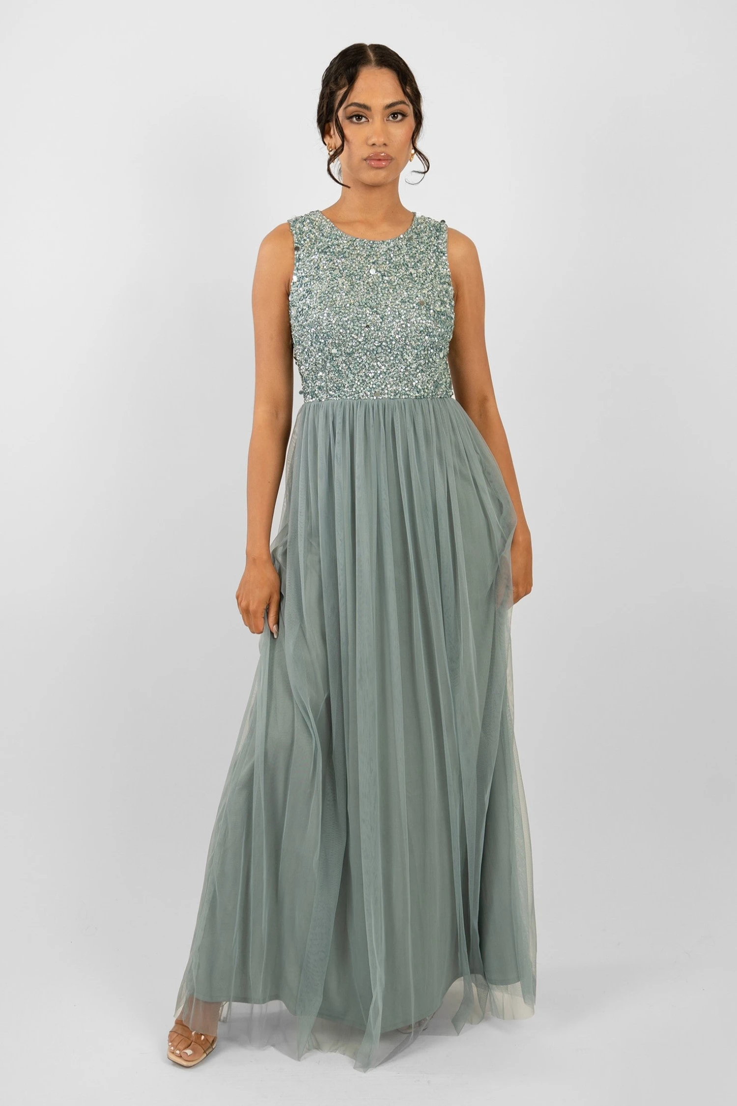 Picasso Teal Embellished Bridesmaid Maxi Dress 3 Picasso Teal Embellished Bridesmaid Maxi Dress