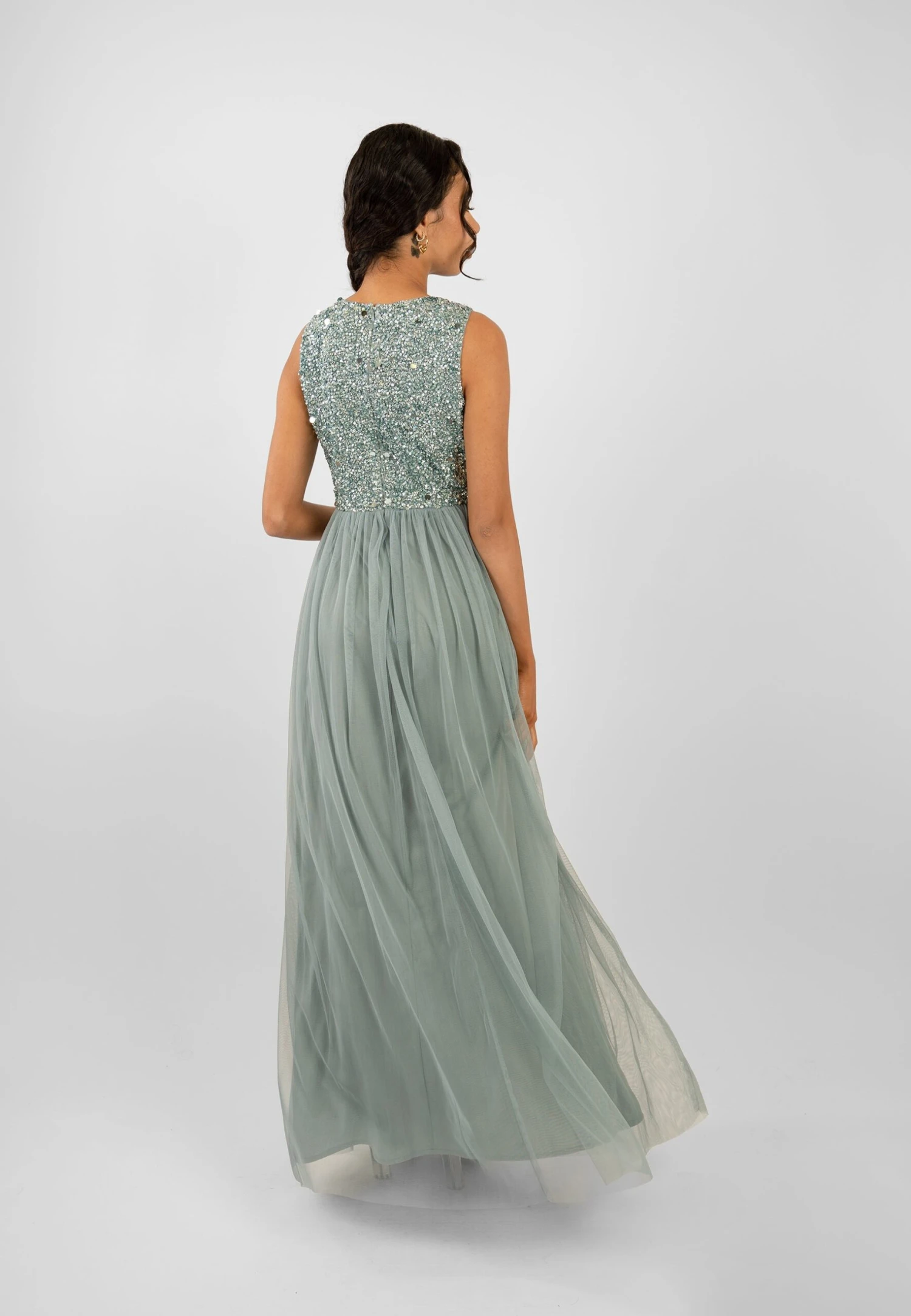 Picasso Teal Embellished Bridesmaid Maxi Dress 7 Picasso Teal Embellished Bridesmaid Maxi Dress - Image 5