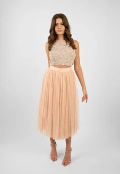Picasso Nude Embellished Sequin Top -Tulle Clothing PicassoTopinNudewithSkirtinNude 1