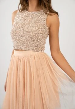Picasso Nude Embellished Sequin Top -Tulle Clothing PicassoTopinNudewithSkirtinNude 2