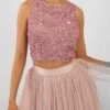 Picasso Pink Sequin Top -Tulle Clothing PicassoTopinPinkwithSkirtinPink 2 edited