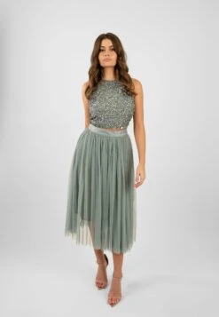 Picasso Teal Sequin Top 16 Picasso Teal Sequin Top -Tulle Clothing PicassoTopintealwithskirtinTeal 1
