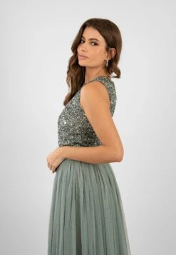 Picasso Teal Sequin Top 14 Picasso Teal Sequin Top -Tulle Clothing PicassoTopintealwithskirtinTeal 2