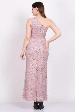 Naeve One Shoulder Sequin Dress In Pink -Tulle Clothing Pink 2