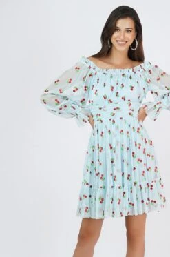 Robin Glitter Cherry Print Dress -Tulle Clothing Robin 1