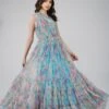 Roka Floral One Shoulder Maxi Dress In Blue -Tulle Clothing RokaMaxi 4