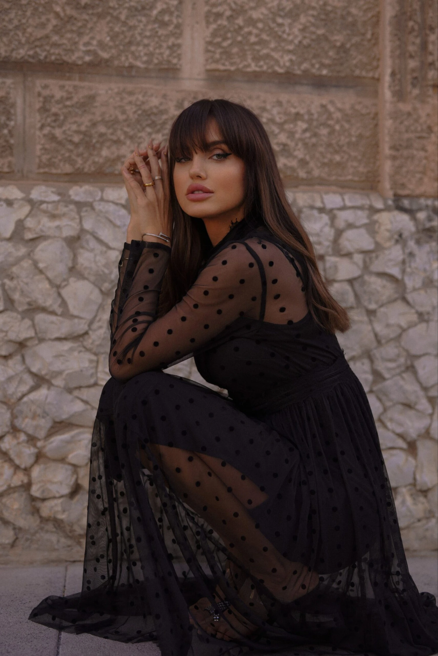 Roman Lola Polka Dot Midi Dress In Black 5 Roman Lola Polka Dot Midi Dress In Black - Image 3