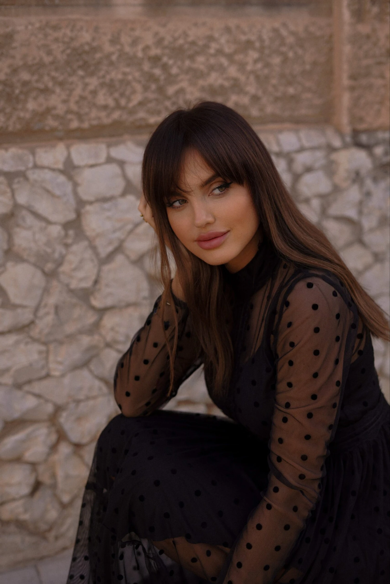 Roman Lola Polka Dot Midi Dress In Black 7 Roman Lola Polka Dot Midi Dress In Black - Image 5