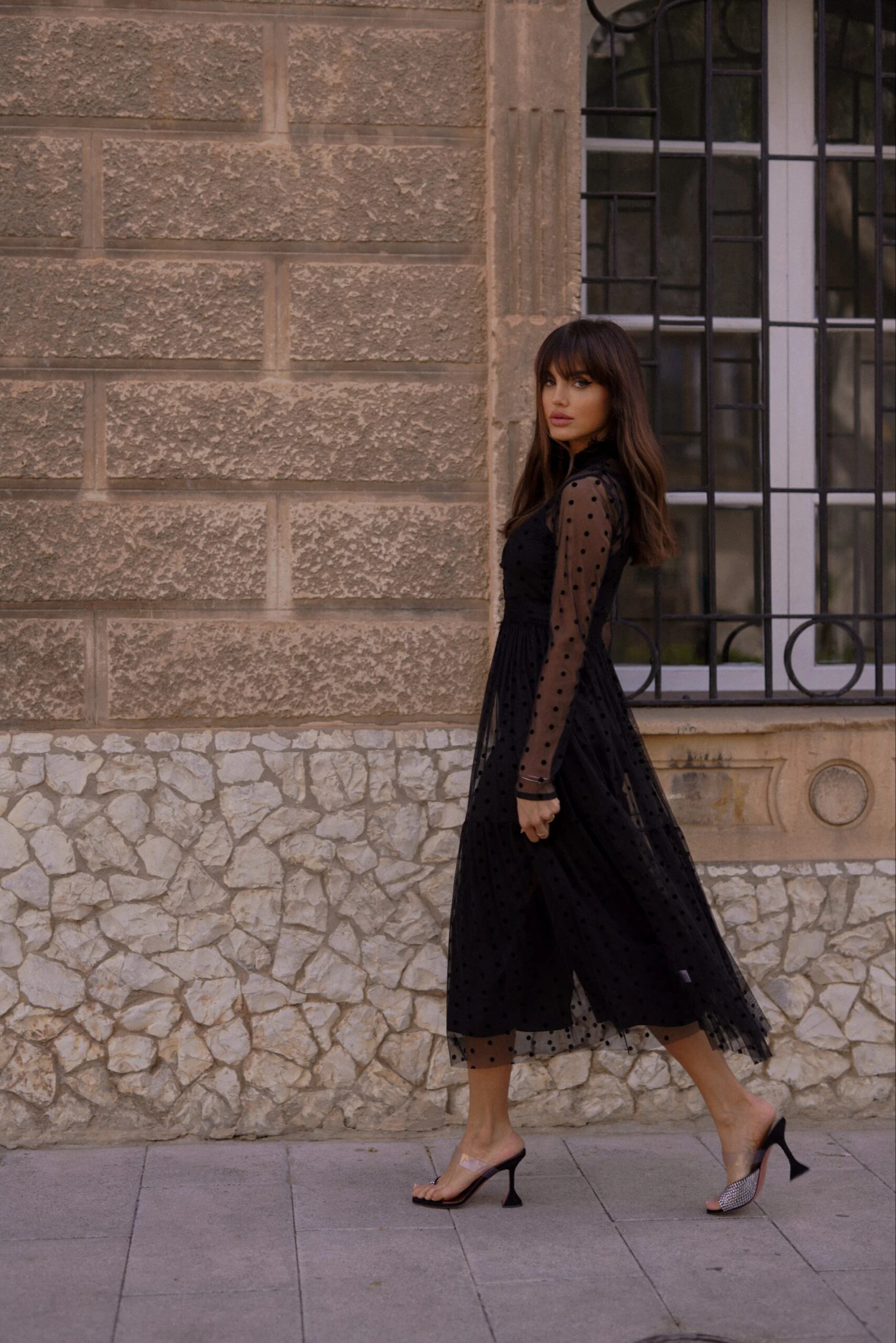 Roman Lola Polka Dot Midi Dress In Black 10 Roman Lola Polka Dot Midi Dress In Black - Image 8