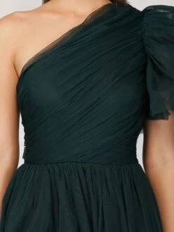 Rowan Emerald Green One Shoulder Tulle Gown -Tulle Clothing RowanEmerald 1