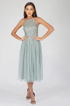 Sprinkle Sage Green Bridesmaid Midi Dress