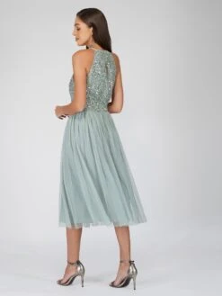 Sprinkle Sage Green Bridesmaid Midi Dress -Tulle Clothing SPrinkleteal 2 Copy