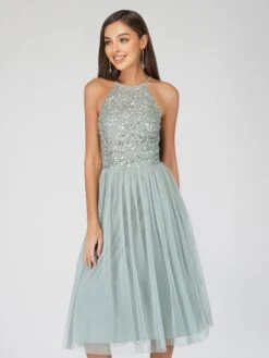 Sprinkle Sage Green Bridesmaid Midi Dress -Tulle Clothing SPrinkleteal 7 Copy