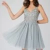 Symphony Light Grey Embellished Mini Dress -Tulle Clothing SYMPHONYMINI 2 Copy