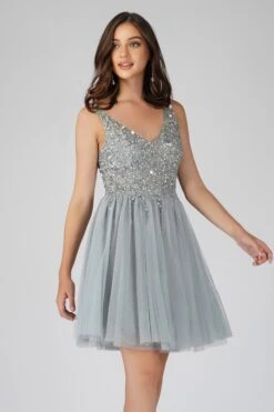 Symphony Light Grey Embellished Mini Dress -Tulle Clothing SYMPHONYMINI 9 Copy