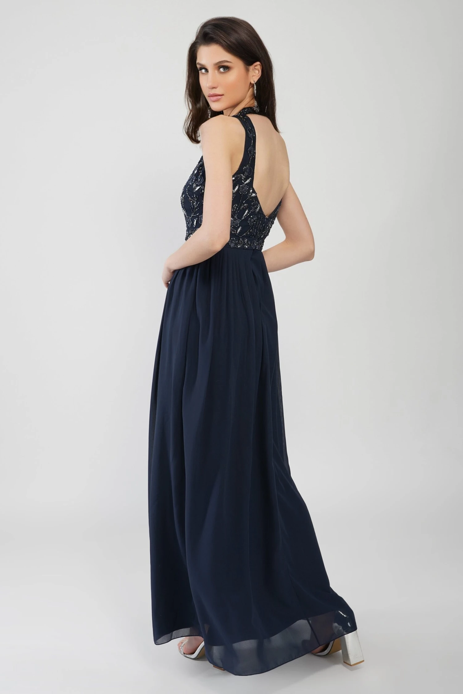 Saffron Floral Embellished And Embroidered Maxi Dress 4 Saffron Floral Embellished And Embroidered Maxi Dress - Image 2