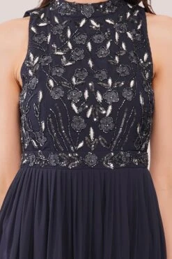 Saffron Floral Embellished And Embroidered Maxi Dress 9 Saffron Floral Embellished And Embroidered Maxi Dress -Tulle Clothing Saffron 5