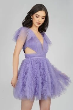 Sage Purple Tulle Mini Dress -Tulle Clothing SageDress 2
