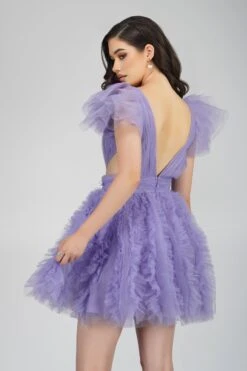 Sage Purple Tulle Mini Dress -Tulle Clothing SageDress 5