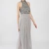 Sareen Grey Embellished Maxi Dress -Tulle Clothing Sareen 1