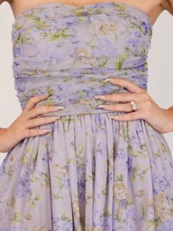 Shiloh Purple Printed Tulle Dress -Tulle Clothing ShilohPurplePrint 1