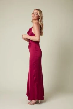 Satin Maxi Dress With Cowl Neck -Tulle Clothing SkirtandStiletto1748 9fba85f4 60a5 4dd7 851c 04b82a55f8ce