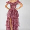 Sydney Tulle Maxi Dress In Burgundy Print -Tulle Clothing SydneyBurgundyPrint 3 size