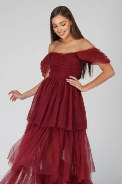 Sydney Burgundy Tulle Maxi Dress -Tulle Clothing SydneyBurgundy 6