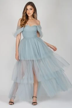 Sydney Dusty Blue Tulle Dress -Tulle Clothing SydneyMaxiBlue 1 Copy