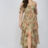 Sydney Tulle Maxi Dress In Green Floral 2 Sydney Tulle Maxi Dress In Green Floral -Tulle Clothing SydneyMaxiGreenFloral 1 sized