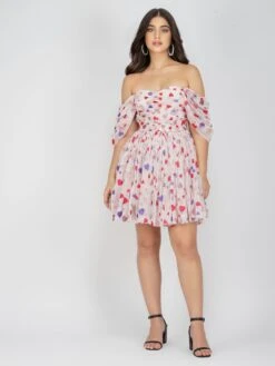 Sydney Rainbow Heart Mini Dress 12 Sydney Rainbow Heart Mini Dress -Tulle Clothing SydneyMiniHeartPrint 3 Copy