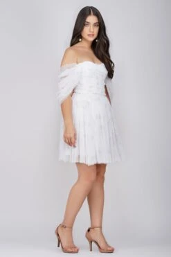 Sydney Ivory Polka Mini Dress -Tulle Clothing SydneyMiniIvoryPOlka 3 Copy