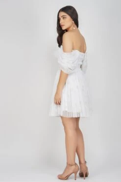 Sydney Ivory Polka Mini Dress -Tulle Clothing SydneyMiniIvoryPOlka 4 Copy