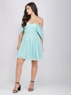 Sydney Tulle Polka Mini Dress In Mint -Tulle Clothing SydneyMiniMintPolka 2 Copy