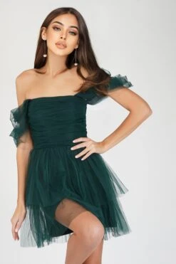 Sydney Emerald Green Plus Tulle Mini Dress -Tulle Clothing SydneyMiniPlus 4