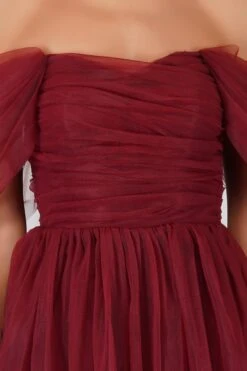 Sydney Burgundy Tulle Maxi Dress -Tulle Clothing Sydneyburgunfy 5