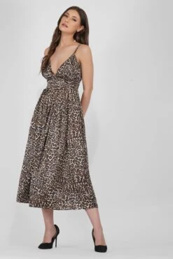 Tanya Strappy Satin Midi Dress -Tulle Clothing TanyaDress 3